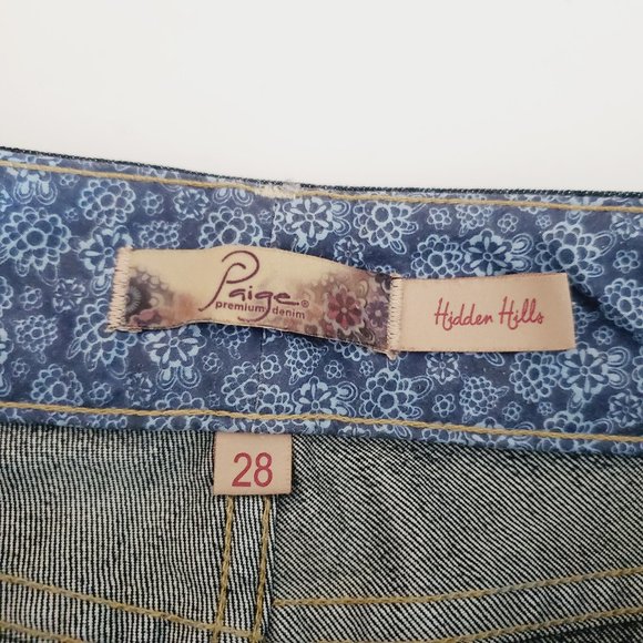 PAIGE Hidden Hills Mid Rise Boot Cut Blue Jeans - Picture 3 of 7